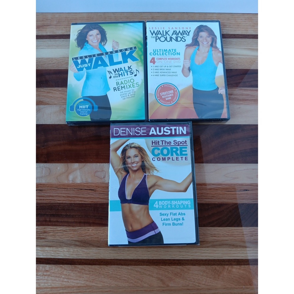 3 DVD LOT Leslie Sansone Walk Away The Pounds Denice Austin Hit The Spot Core